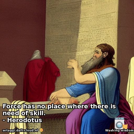 Force has no place where there is need of skill. - Herodotus