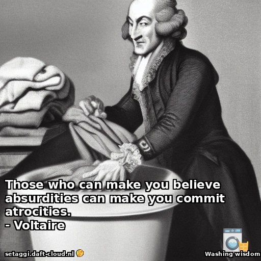 Those who can make you believe absurdities can make you commit atrocities. - Voltaire